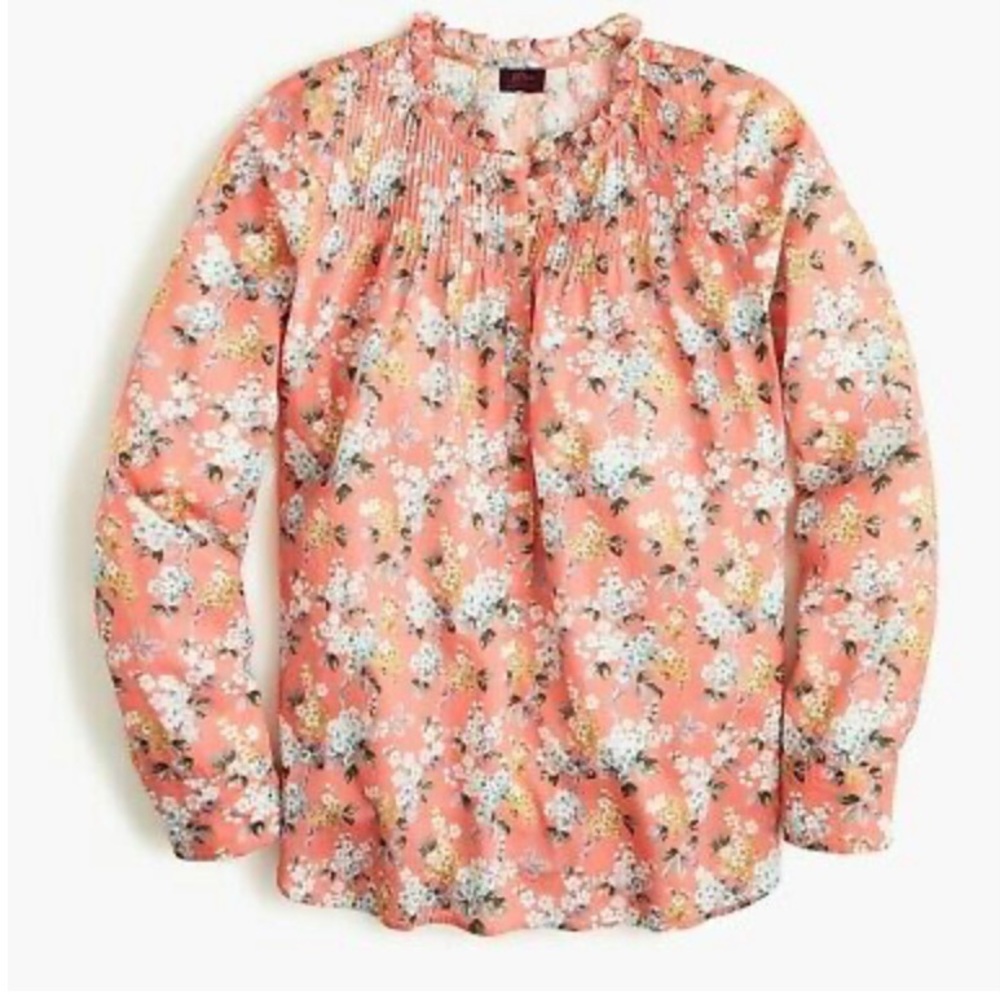 J. Crew Liberty Josephine Floral Ruffle Shirt